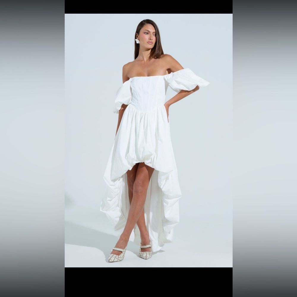 POPLIN HIGH LOW MINI DRESS